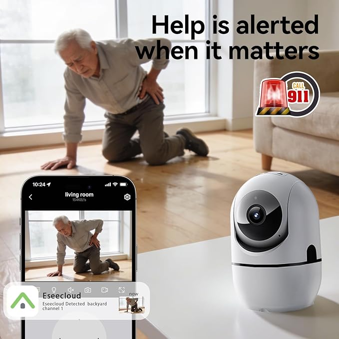 Indoor Security Camera, Indoor Camera for Home Security, WiFi Home Camera with 360° Pan Tilt, AI Motion Detection, Two-Way Audio, Night Vision for Baby, Pet, Elderly Monitoring
