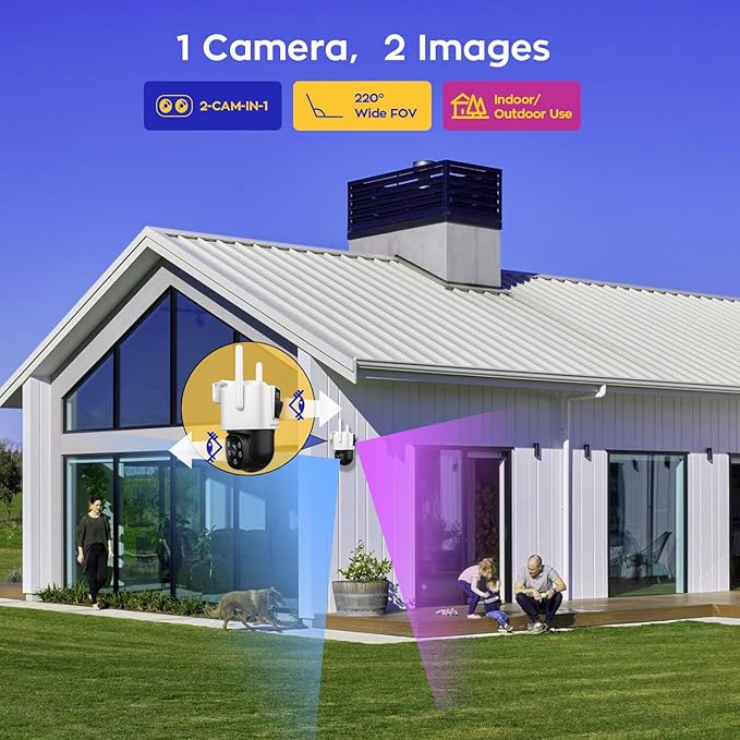 [2-in-1 CAM*16] XMARTO 32-View WiFi 6 Mesh Security Camera System Outdoor Wireless, 16x Dual-Lens CAM, 16CH 4K Long Range WiFi6 Surveillance NVR Kit, 4MP PTZ Home CCTV Set w. 1TB HDD, No Monthly Fee