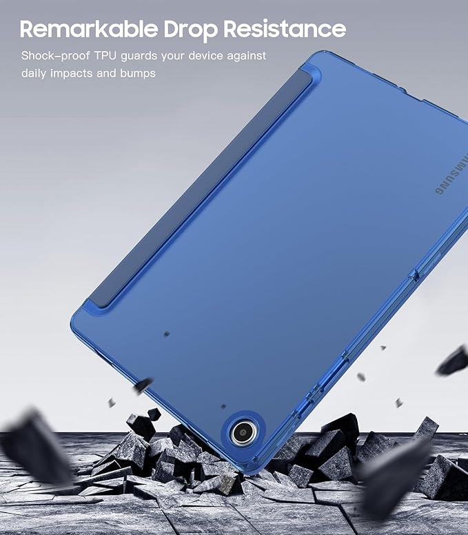 TiMOVO Case for Samsung Galaxy Tab A9+/A9 Plus 11" 2023, Slim Soft TPU Translucent Frosted Back Protective Cover for Galaxy Tab A9+ Tablet SM-X210/X216/X218, Auto Wake/Sleep, Navy Blue