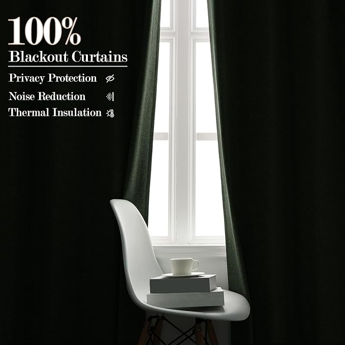 120" Wx102 L Linen Room Divider Drapes for Doorway/Glass Window/Sliding Door/Patio, Extra Wide Pinch Pleated Full Blackout Curtains for Girls Boys Teen Kids Room, 1 Panel, Fog Green
