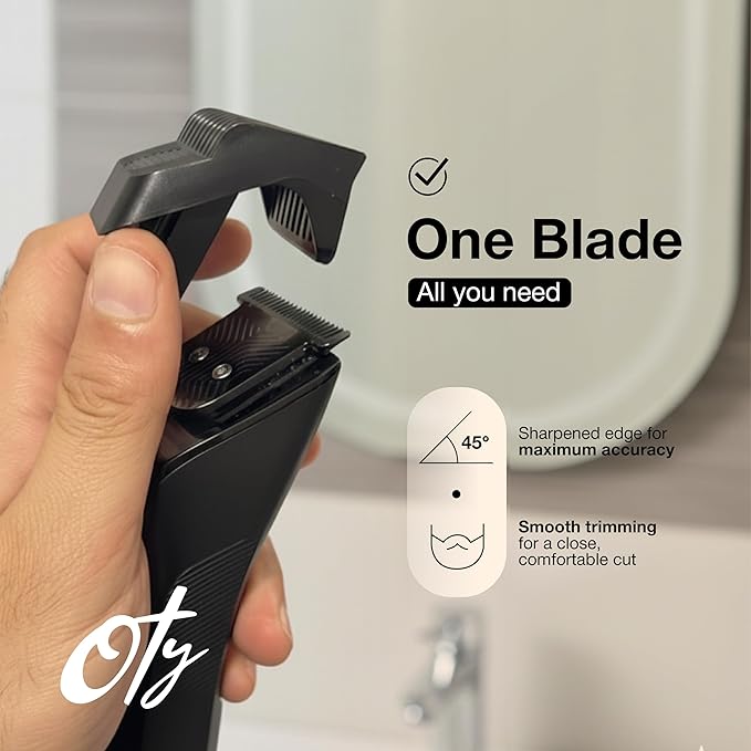 Oty Beard Trimmer for Men Adjustable - Waterproof Cordless Hair Clippers with 20-Length Dial, Stainless Steel Blades, LED Display & Travel Lock - Rechargeable Grooming Kit – Ideal Gift for Me