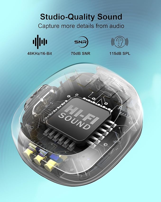 Mini Microphone for iPhone Android, Wireless Mic with 40H Battery, Noise Cancellation, 48KHz 16-Bit, 164ft Range, Magnetic & Clip on Lavalier Microphone for Video Recording, YouTube, Tiktok, Vlogging