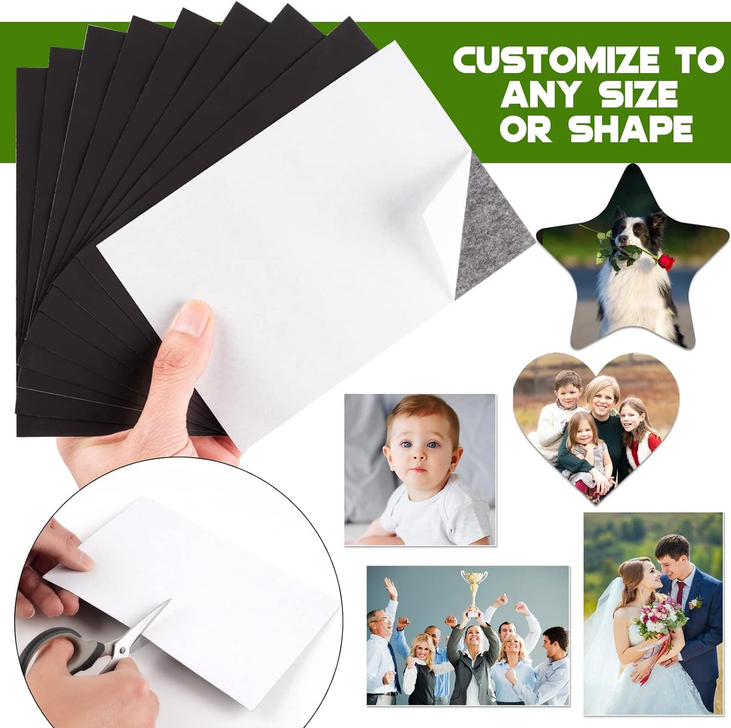 Magnet Sheets with Adhesive for 5x7 Pictures(Pack of 20),Magnetic Adhesive Sheets,Photo Magnets for Home/Classroom