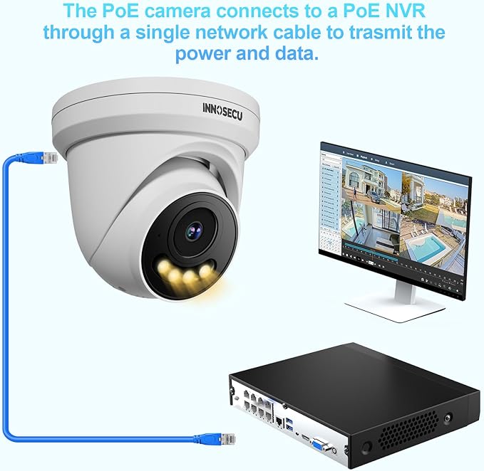 8MP PoE Camera, 4K Turret Security IP Camera @30fps, 5X 2.7~13.5mm Motorized Lens, Smart Dual Light Color Night Vision, Two-Way Audio, Outdoor IP67, SD Card Slot (not Included), IND8VD99Z