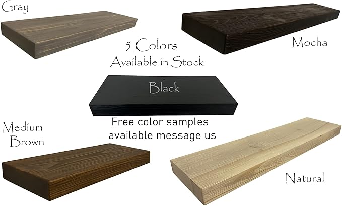 Joel's Antiques - 30 Inch Wooden Floating Shelves for Wall - 30x8x2 in - Made of Natural Wood - Heavy Duty Rustic Wall Shelves for Bedroom - Perfect for Living Room, Kitchen - Black