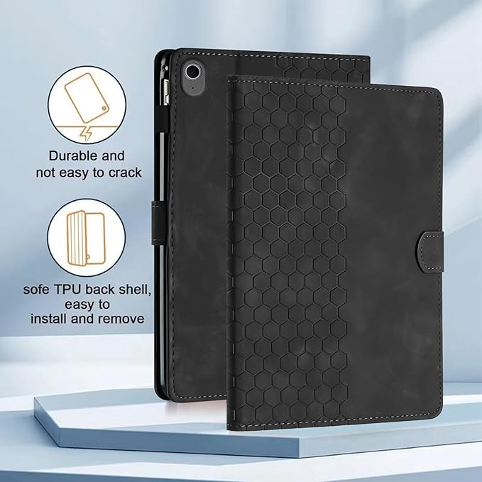 Case for Samsung Galaxy Tab S10 Lite/S10 Fe/S9 Fe 10.9" /S9 11" Tab Cases Multi-Angle Viewing Smart Stand with Pocket Auto Wake/Sleep PU Leather Tablet Flip Folio Cover Black