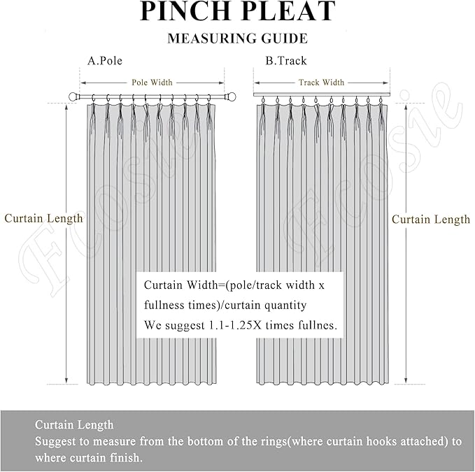 Full Blackout Privacy Curtains, 240 Inch Extra Wide Linen Blend Drapes, Pinch Pleat Window Drapery for Room Divider Storage/Space Room Separation, 1 Panel, W 240" x L 96", Blue