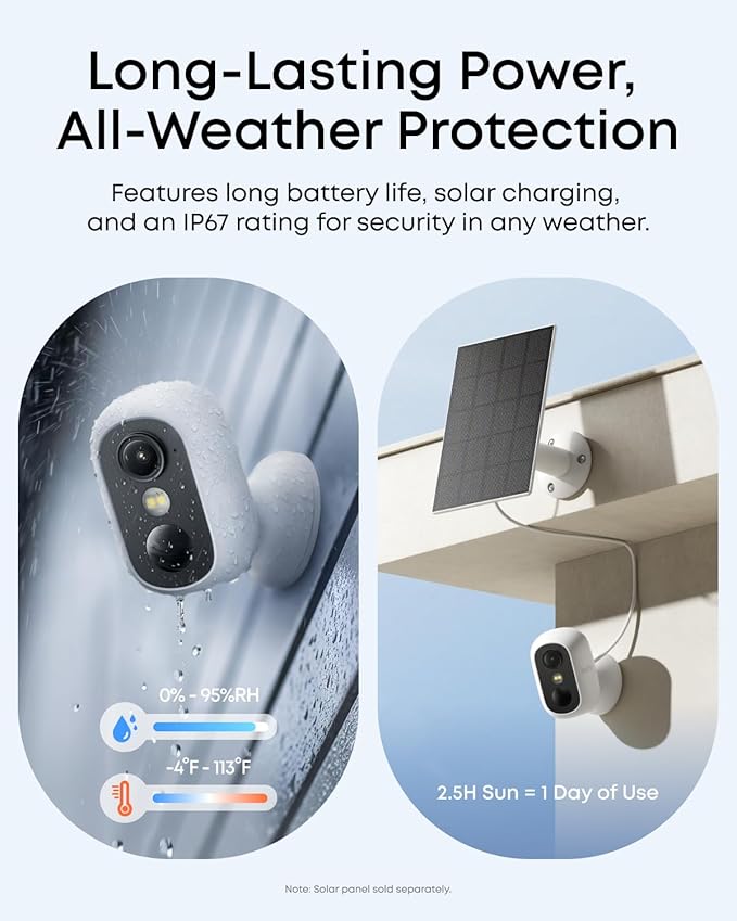 eufy Security eufyCam C35, Wireless Security Camera, Outdoor and Indoor, Magnetic Mount, Color Night Vision, Local Storage, No Monthly Fee, IP67, Supports Solar Panel, Green