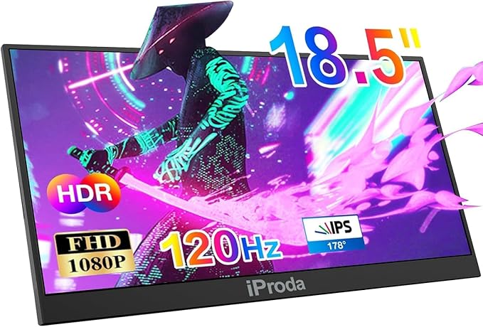 Portable Monitor for Laptop,120hz Portable Gaming Monitor FHD 1080P 18.5 inch Laptop Monitor Extender Travel Portable Computer Monitor Screen Extender for PS5/4 Mac PC