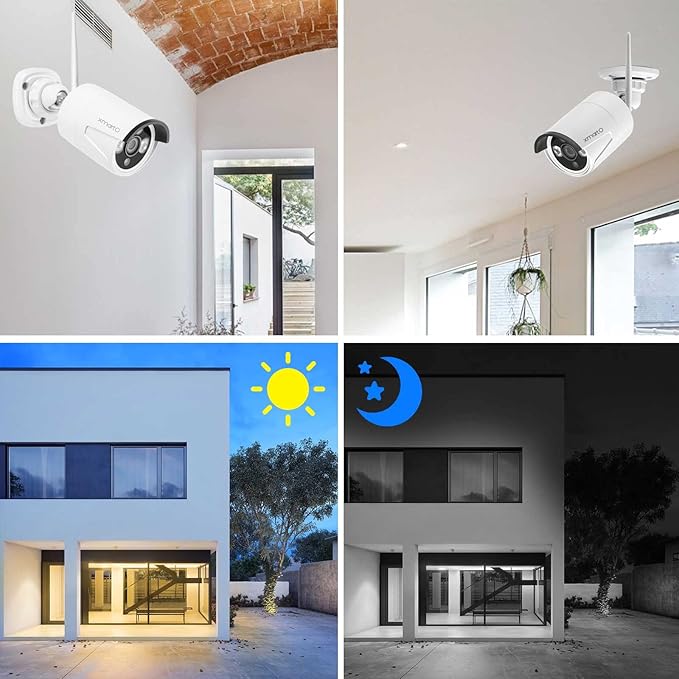 xmartO 16CH 12 Pcs Home Security Camera Kit, 4 * 2K HD Dome Camera and 8 * 2K 3MP Super HD WiFi Home Security Camera, 2-Way Audio, Night Vision, 24/7 Surveillance Camera, No Monthly Fee