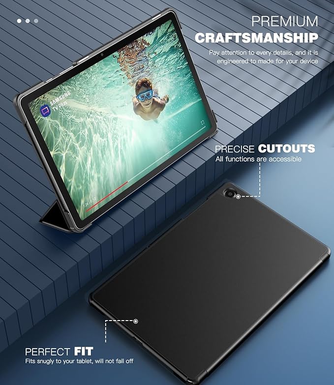 TiMOVO Case for Samsung Galaxy Tab A9+/A9 Plus 11 Inch 2023, Slim Lightweight Stand Hard Back Shell Protective Cover for Galaxy Tab A9+ Tablet SM-X210/X216/X218, Auto Wake/Sleep, Black