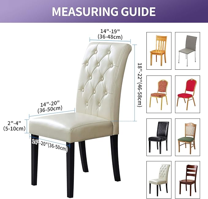 Joccun Chair Covers for Dining Room Set of 2,Dining Chair Slipcovers Stretch Dining Room Chair Covers Seat Protector,Washable Parsons Chair Cover for Home,Banquet(Classic Blue,2 Pack)