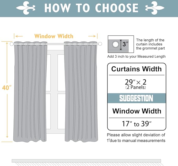 ChrisDowa Small Window Curtains 40 inches Long for Bedroom - Grommet Short Thermal Insulated Room Darkening Curtains for Kitchen (2 Panels, Forest Green, 29 x 40 Inch)