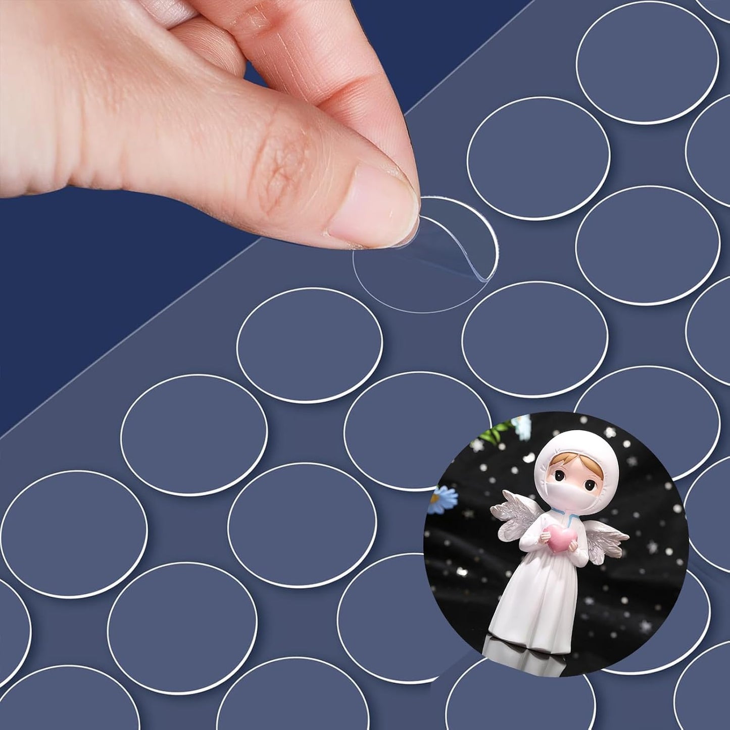 Adhesive Stick dots Two-Sided Sided Mounting Putty Stick Tack for Wall Hanging Crafts Balloons Festival Party Decorations,Clean Removable(1.8"*1.8"-300)