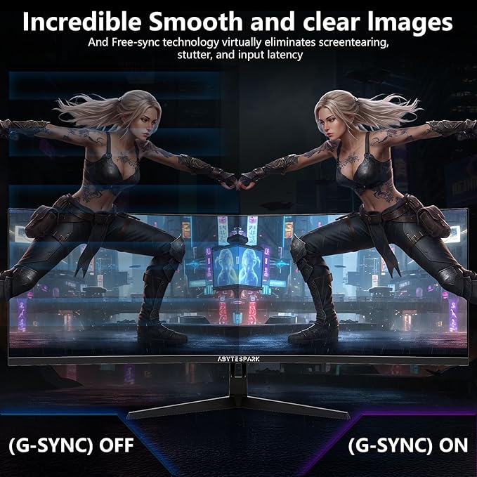 49 Inch Curved Ultra Wide Gaming Monitor, 5K (5210x1440P), 144Hz/165Hz 1500R, 32:9 127% sRGB, FreeSync, Height Adjustable Screen Monitor, HDMI 2.1 And DP 1.4, Supports Wall Mounted Installation