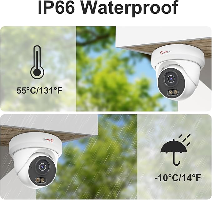 Anpviz 8CH 4K PoE Security Camera System, 6pcs 8MP Wired PoE IP Cameras with Human Vehicle Detection, Smart Dual Light Color Night Vision, 4K/8MP 8CH NVR with 2TB HDD for Business Home (U Series)