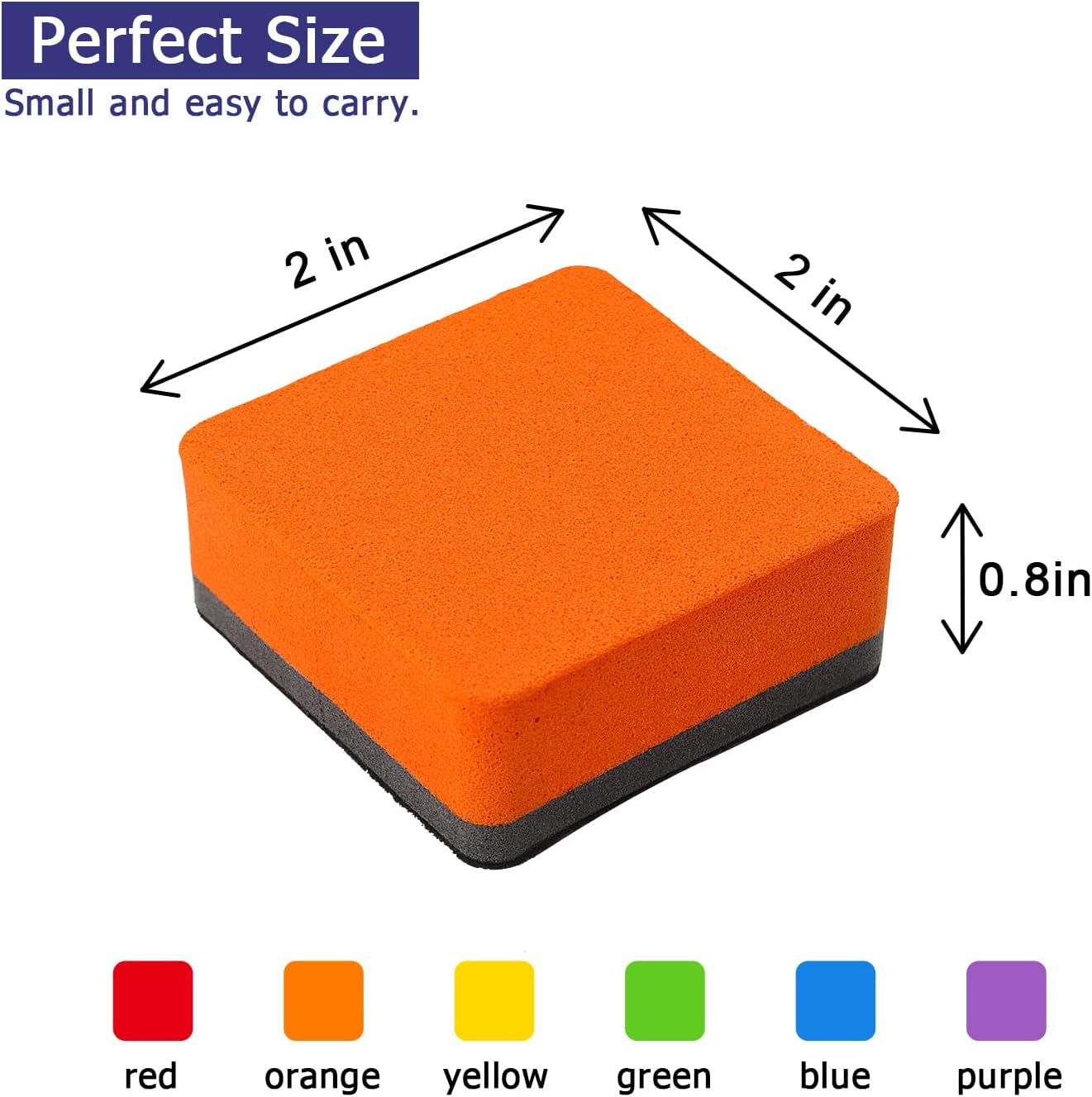 Tamaki 12 Pack Magnetic Whiteboard Eraser, Dry Eraser Board Erasers, Dry Erasers for White Board, Whiteboard Erasers for Kids Classroom, 6 Colors, Square, 2 x 2 x 0.8 Inch