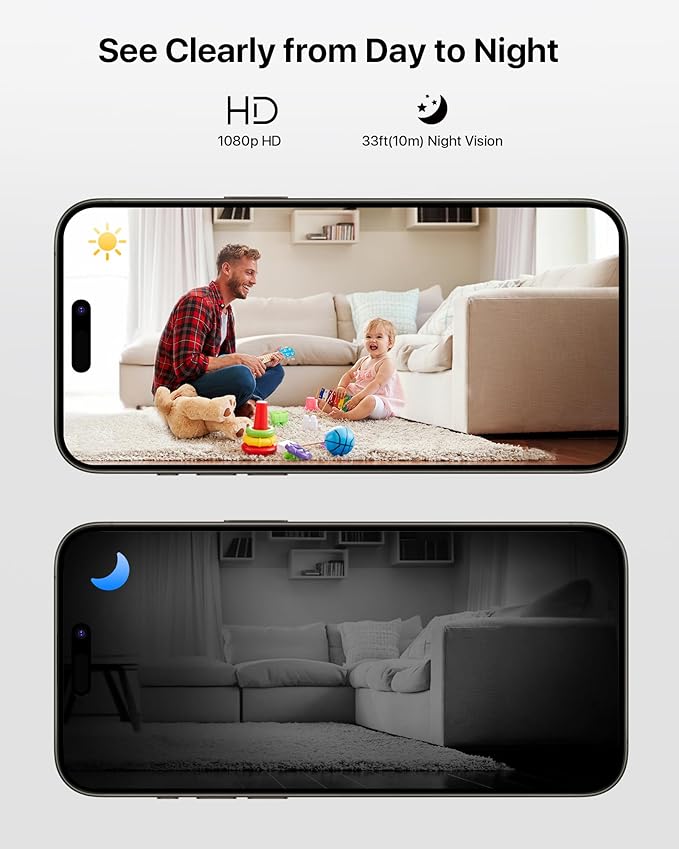 ZOSI Indoor Security Camera, 2Pack 1080P Home WiFi Camera with Phone App, Smart Motion Detection,2 Way Audio, Night Vision,C688 Baby/Pet Monitor,Memory Card/Cloud Storage,Works with Alexa,Plug-in