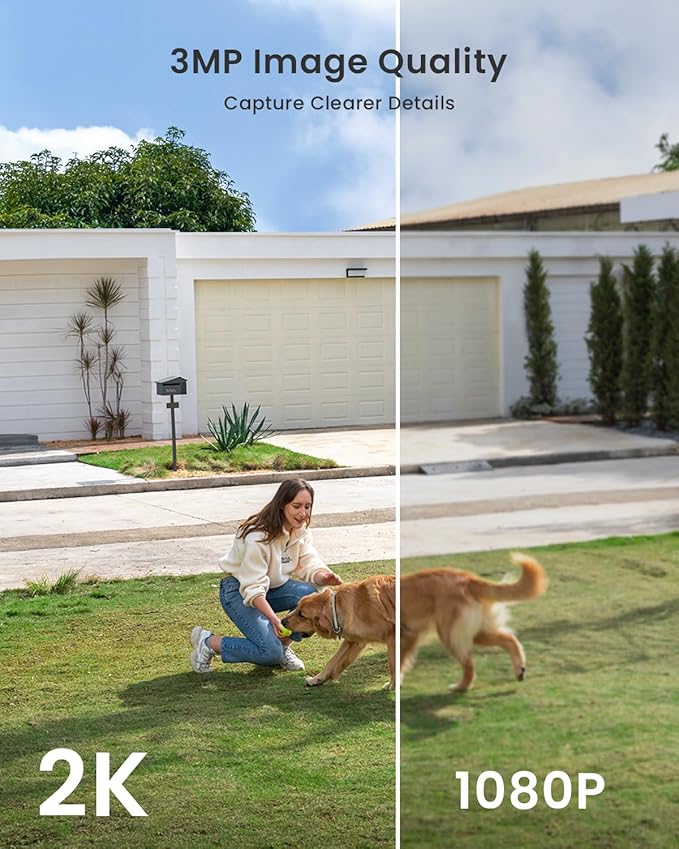 ieGeek Solar Security Cameras Wireless Outdoor with Solar Panel, 2K WiFi Wireless Camera for Home Security with Color Night Vision, Motion Detection, 2-Way Talk for Home Surveillance, Works with Alexa