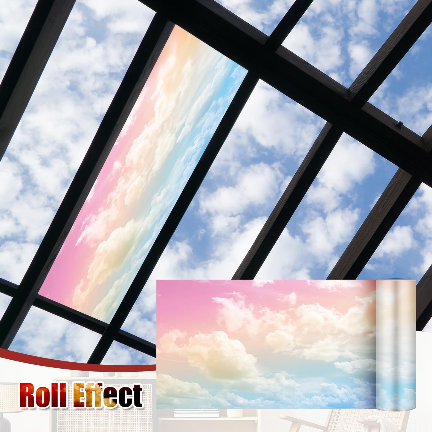 Outus Fluorescent Light Cover with 10 Magnets, 2 x 4 ft, Rainbow, Reduces Glare, Model TJRW-Outus-5516, White