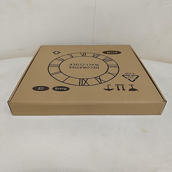Large Wall Clock for Living Room Decor - 47cm/ 18 Inches Silent Non-Ticking Metal Wall Clocks Battery Operated, Vintage Decorative Modern Wall Clock for Bedroom, Office, Farmhouse Decor
