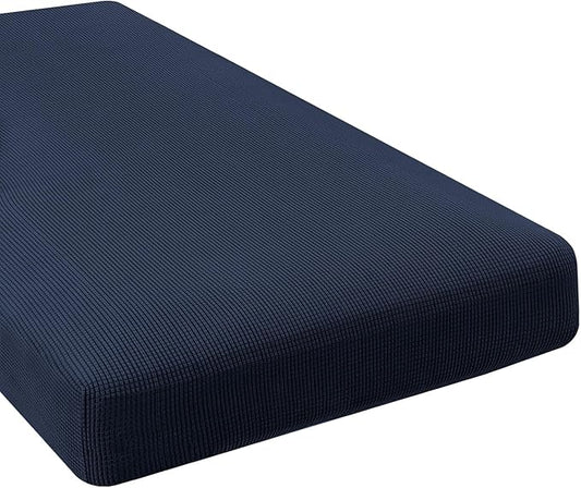 H.VERSAILTEX Super Stretch Individual Chaise Cover Sectional Couch Covers for L Shaped Sofa Both Left/Right Featuring Thick Jacquard Textured Twill Fabric (1 Piece Chaise Cover, Navy)