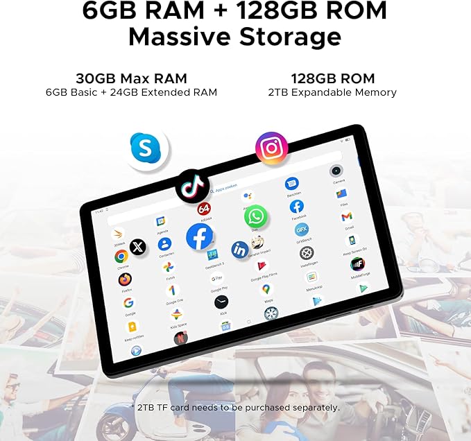 DOOGEE Tab A9 Pro+ Android 16 Tablet,11 inch Tablet with 90Hz Display,30GB+128GB/2TB TF Octa-Core Gaming Tablets,8580mAh,1080P,Bluetooth 5.0+5G WiFi Tablets,13MP+5MP,Face ID/OTG
