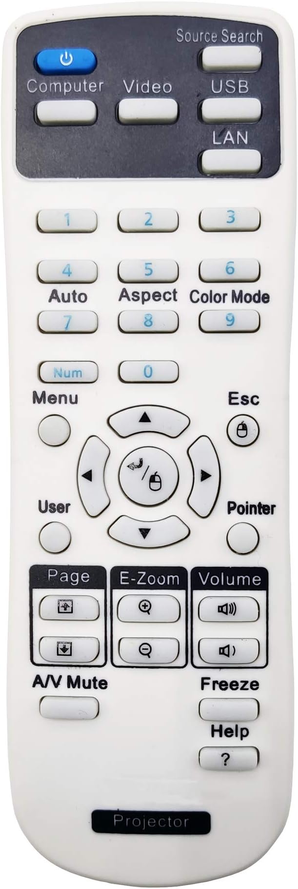 1613717 Projector Remote Control for Epson BrightLink 536Wi/ 575Wi/ 585Wi/ 595Wi, PowerLite 520/ 525W/ 530/ 535W/ 570/ 575W/ 580/ 585W