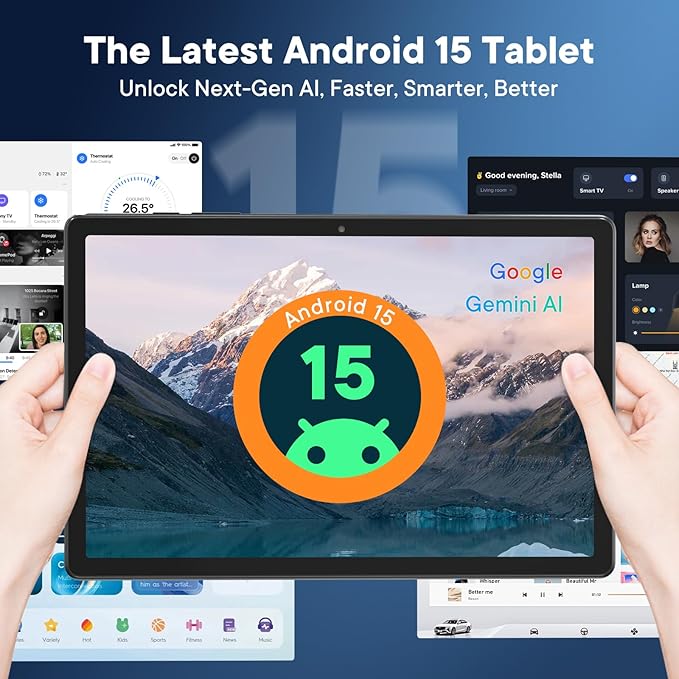 HAOVM 10 Inch Android 15 Tablet, Unlocked 4G LTE Tablet with SIM Slot, 12GB RAM + 64GB Storage (Expandable to 2TB), Helio G80 Octa-Core, Dual-Band Wi-Fi, BT 5.0, GPS, with Keyboard, Mouse and Case