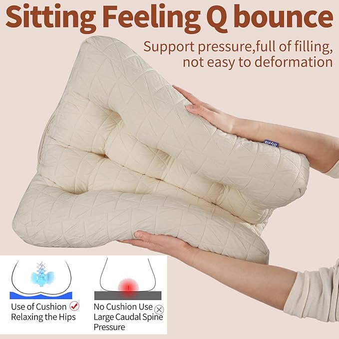 Large Chair Cushions with Handle, 20"x 20" Bite-Size Memory Foam Seat Cushions for Wicker Chair, Patio Non-Slip Rattan Chair Pads, Square Floor Cushion, Beige