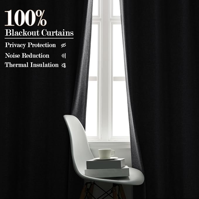 Full Blackout Privacy Curtains, 240 Inch Extra Wide Linen Blend Drapes, Pinch Pleat Window Drapery for Room Divider Storage/Space Room Separation, 1 Panel, W 240" x L 102", Silver Grey
