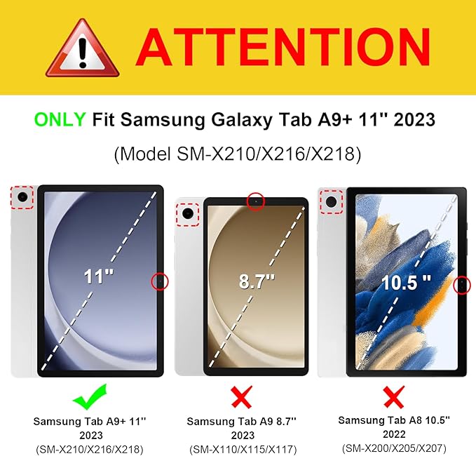 Fintie Case for Samsung Galaxy Tab A9 Plus/A9+ 5G 11 Inch 2023 Model (SM-X210/X216/X218), Multi-Angle Viewing Smart Stand Back Cover with Pocket Auto Wake/Sleep, Gray/Black