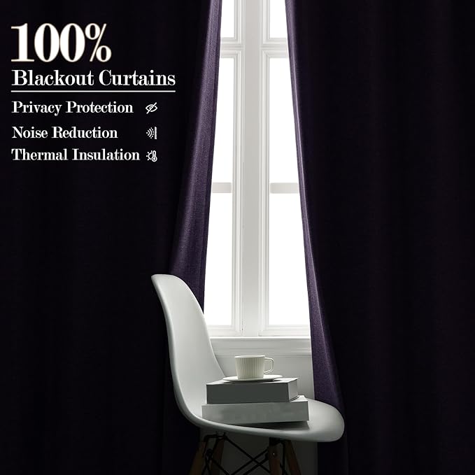 150 Inches Extra Wide Room Divider Draperies, Pinch Pleat Drapes, Absolutely Blackout Sliding Door Drapery, Total Privacy Ceiling Track Curtains, 150" W by 102" L, Violet (1 Panel)
