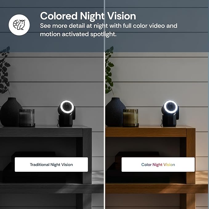 Luna 2K Indoor Cameras for Home Security, 2.4GHz & 5GHz WiFi, 360-Degree Pan-Tilt, Built-in Spotlight, Human Auto Tracking, Siren, Pet/Dog/Baby Camera with Phone app, White (2025 Upgrade Version)