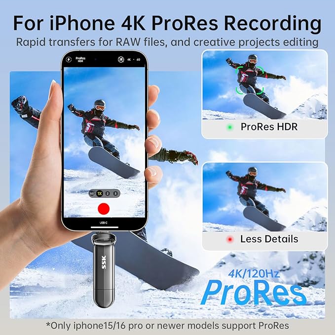 SSK 1TB USB Flash Drive SSD, External TLC NAND Solid State Drive Dual USBC & USBA Ports, Up to 1000MB/s High-Speed Portable 1TB USB Thumb Drive for iPhone 15/16/17 Pro Mac Android PC Backup