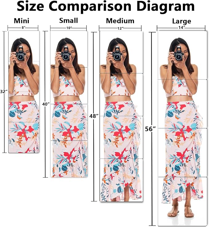 Unbreakable Full Length Wall Mirror,The Door Mirror,4Pack 16''x16'',Acrylic Kids Shatterproof Plexiglass Long Mirrors for Bedroom Closet,Children Non Glass Stick on Mirrors