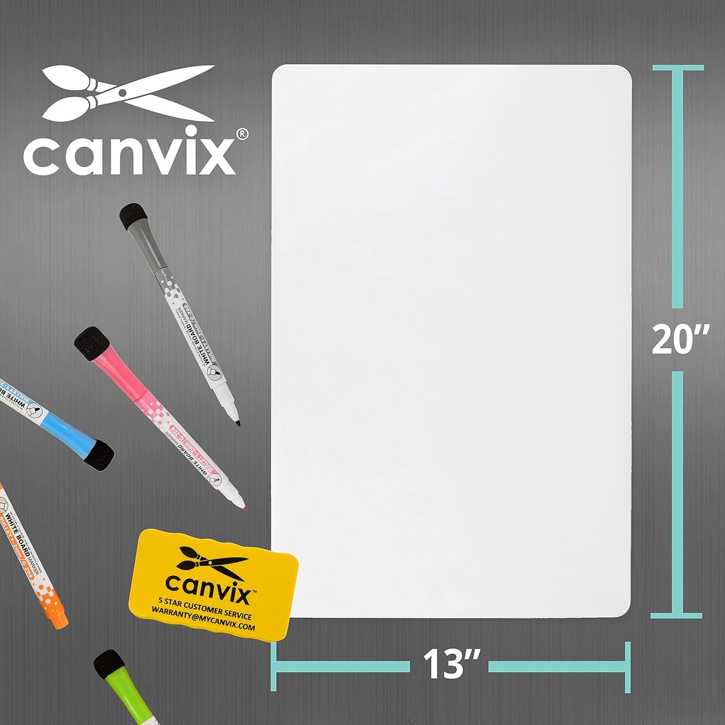 Magnetic Dry Erase Whiteboard for Refrigerator – Magnetized, Removable, Residue-Free Art and Memo Board for Family, Kids, Home, and Office – Magnetic Markers & Eraser Included (20 x 13 Inches)