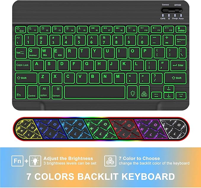Keyboard case for Samsung Galaxy Tab A11 Plus / A9 Plus 11 inch, Bluetooth Backlit A9+ Keyboard Case with S Pen Holder for A11+ 11", Black