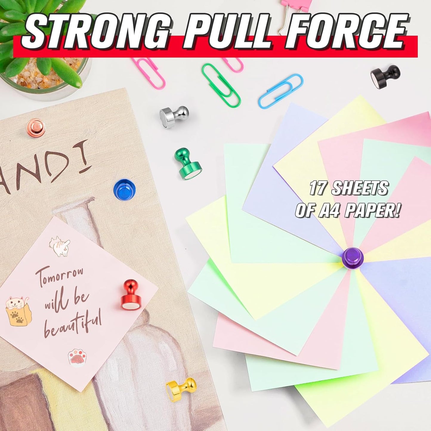 FINDMAG 200 PCS Colorful Fridge Magnets, Small and Strong Magnets for Whiteboard, Small Push Pins for Adults, Classroom, Map, Home Decor