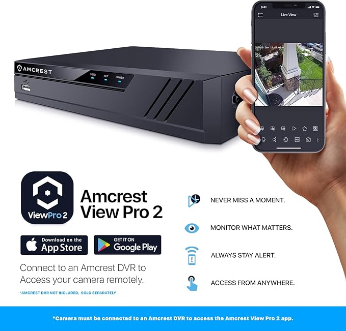 Amcrest Analog Outdoor Security Camera Dome 2MP 1080P @ 30fps, Quadbrid, 129° FOV, White (Not an IP Camera) (DVR Required, Not Included) AMC1080DM28-W