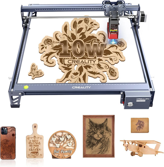 Creality Laser Engraver, 10W Output Power Laser Cutter, 0.06mm High Precision Laser Cutter and Engraver for Wood and Metal, Paper, Acrylic, Glass, Leather etc, 15.7"Ã16.3" Workspace