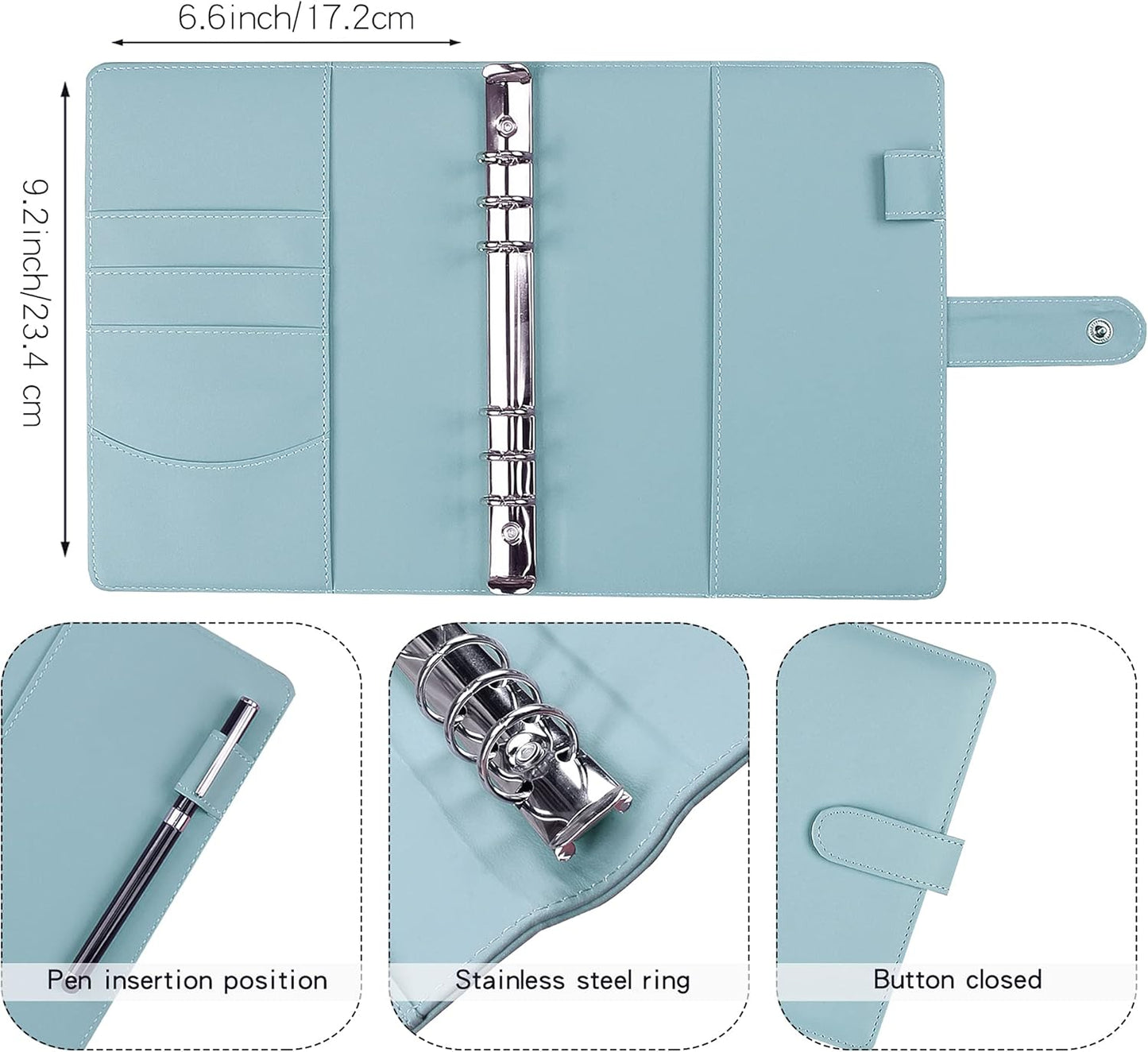 Money Saving Binder, Savings Challenges Book with for Cash Envelopes, 12pcs Zipper Envelopes A5 Budget Binder, Budget Planner for Managing Budgets and Saving Money -(Blue-9.2IN)