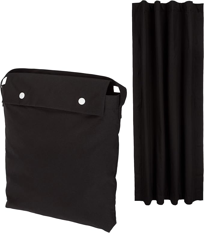 Amazon Basics Portable Blackout Curtain Shade with Suction Cups, 50" W x 78"L, 1-Pack, Black