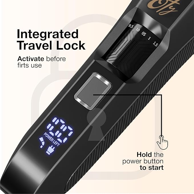 Oty Beard Trimmer for Men Adjustable - Waterproof Cordless Hair Clippers with 20-Length Dial, Stainless Steel Blades, LED Display & Travel Lock - Rechargeable Grooming Kit – Ideal Gift for Me