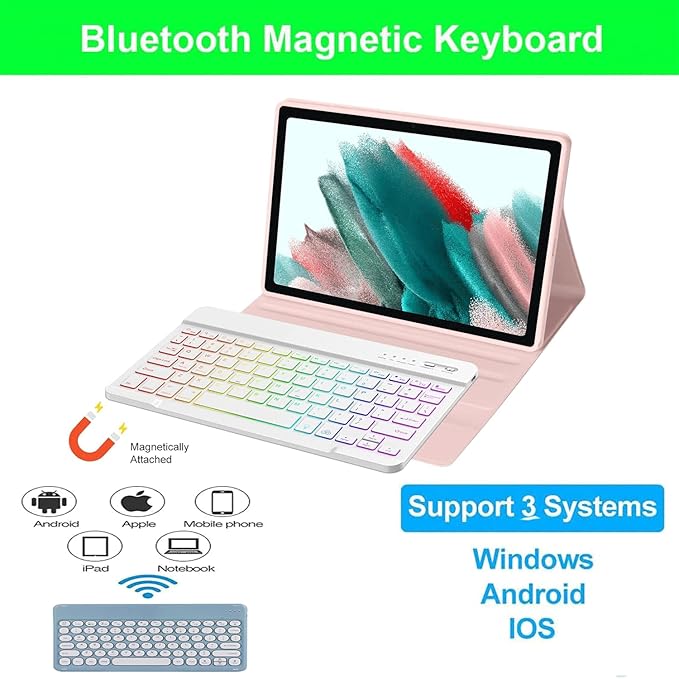 Keyboard case for Samsung Galaxy Tab A11 Plus / A9 Plus 11 inch, Bluetooth Backlit A9+ Keyboard Case with S Pen Holder for A11+ 11", Green