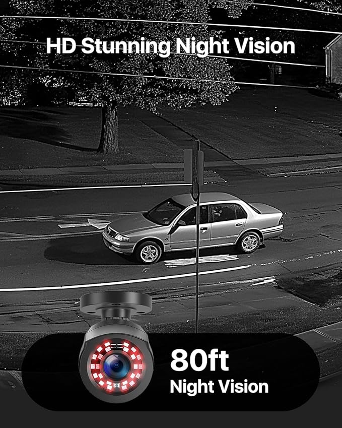 ZOSI 3K Lite Security Camera System with AI Human Vehicle Detection,H.265+ 8CH HD TVI Video DVR Recorder with 4X HD 1920TVL 1080P Indoor Outdoor Weatherproof CCTV Cameras,Remote Access,1TB Hard Drive