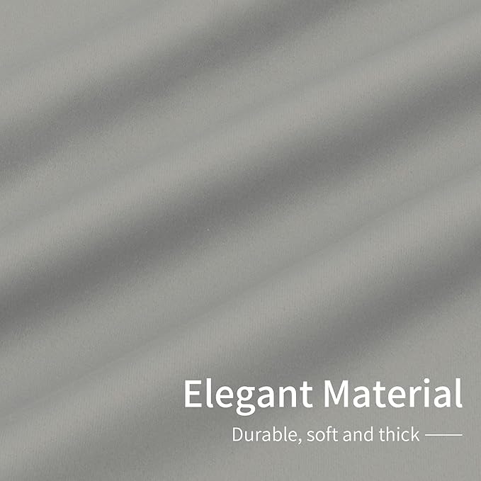 Easy-Going Blackout Curtains for Bedroom, Solid Thermal Insulated Grommet and Noise Reduction Window Drapes, Room Darkening Curtains for Living Room, 2 Panels(42x84 in, Light Gray)