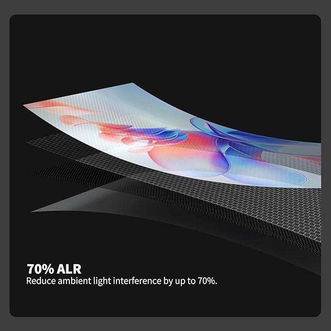 QuadraArc Motorized ALR Projector Screen, Black Crystal 4K Electric Drop Down Screen, Wall & Ceiling Mount, Compatible with 1800 ANSI Lumens ST/LT Projectors 84"