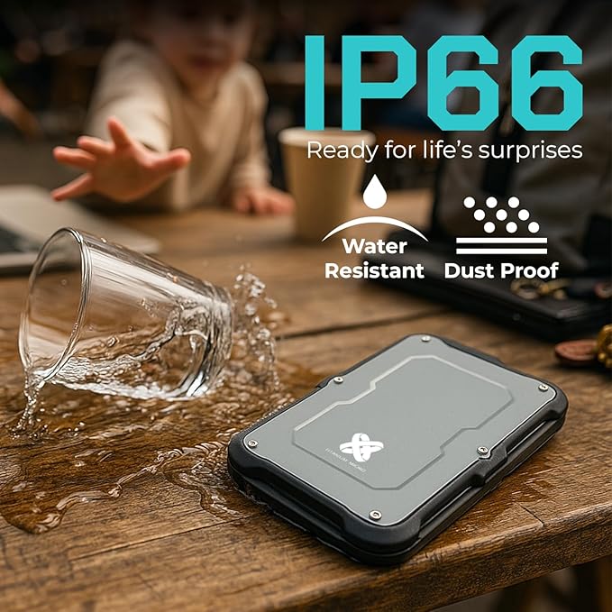Titanium Micro 1TB External SSD, Titanium One Portable SSD - Up to 550MB/s, USB 3.2 Gen 2 USB-C USBA, Rugged IP66 Water Resistance, Drop Proof, External Solid State Drive Storage for PC Mac Smartphone