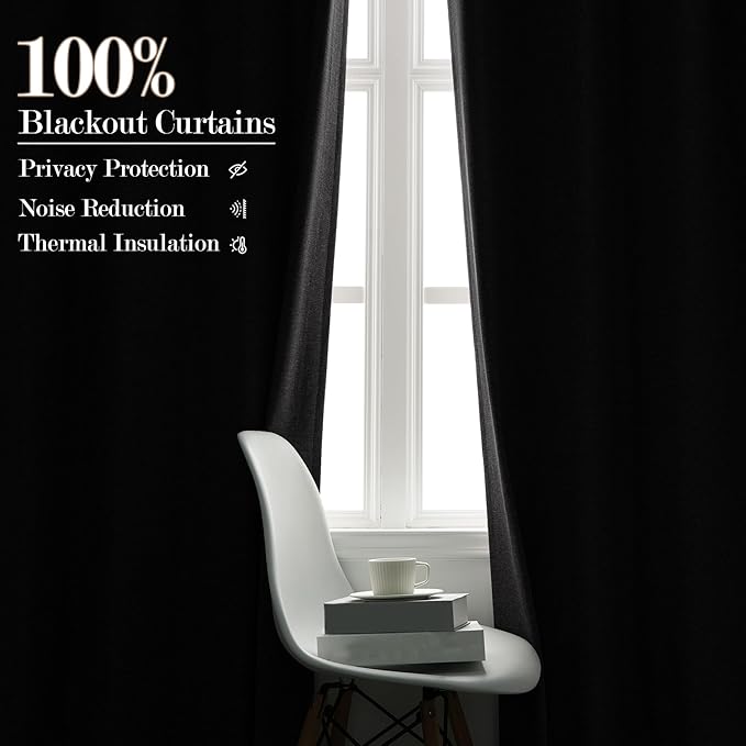 Natural Grey Pinch Pleat 100% Blackout Drapes Linen Blend, Room Divider, Room Darkening, Energy Saving, Furniture Protecting, Light Blocking Extra Wide Privacy Curtains, 200Wx108L, 1 PC